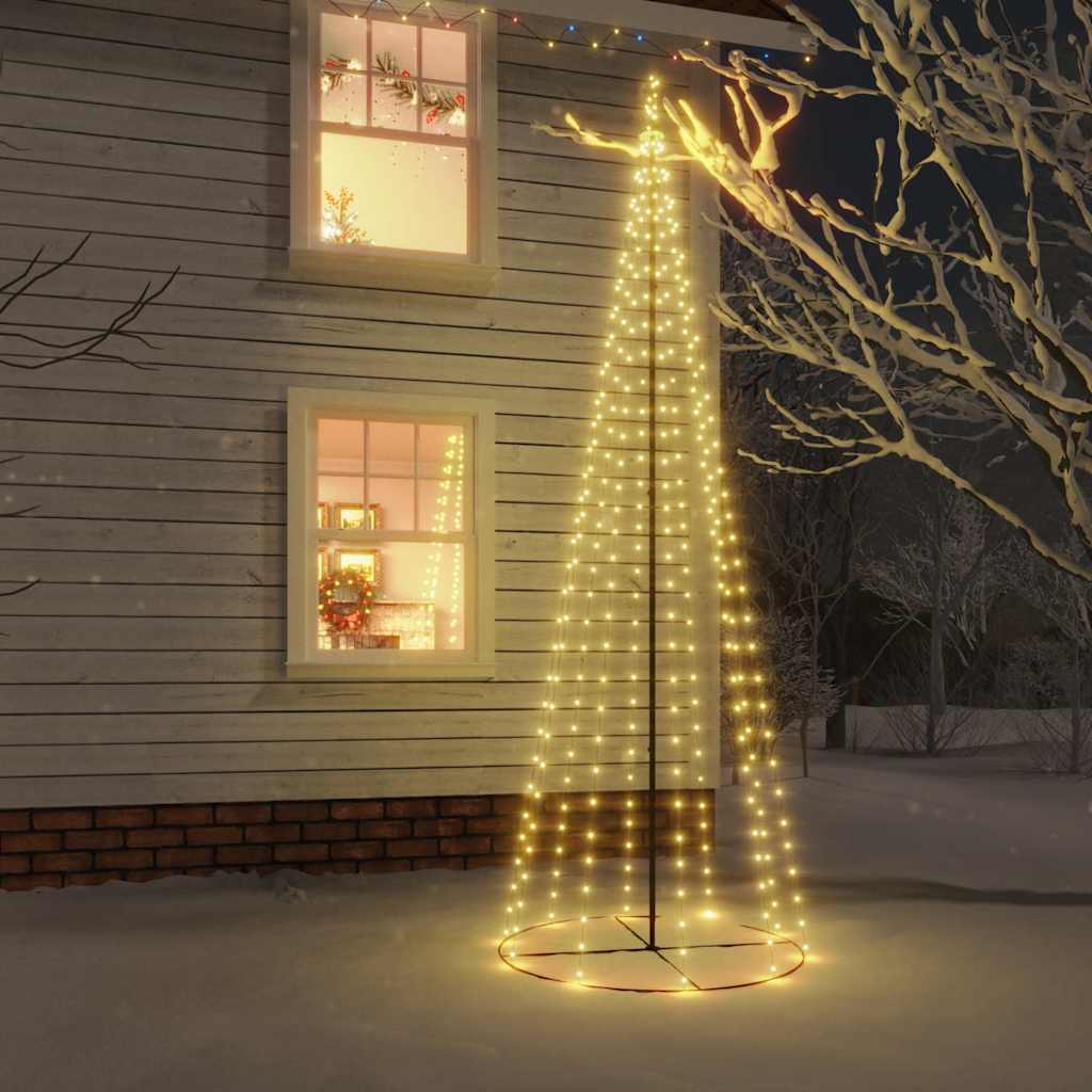 Albero Di Natale A Cono Bianco Caldo 310 Led 100x300 cm