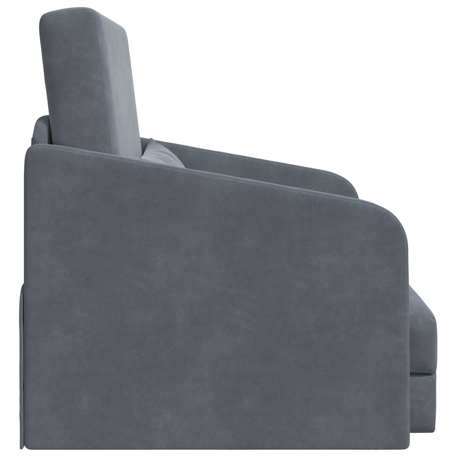 Divano Letto Pieghevole Grigio Scuro 65 X 80 X 83 Cm Velluto - Image 6