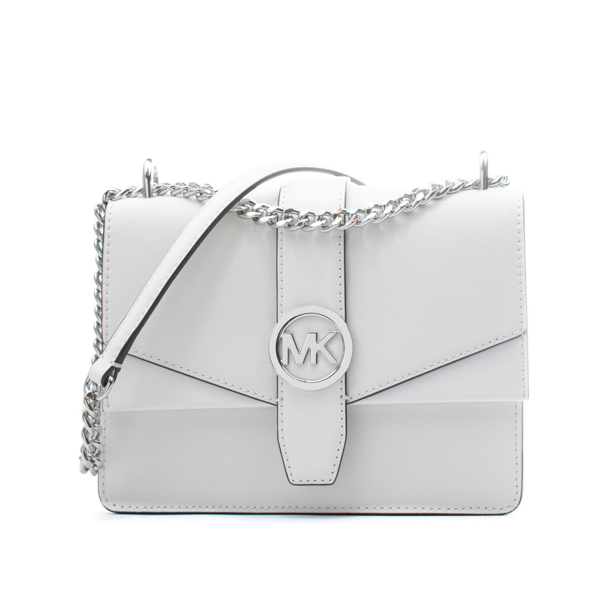 Borsa A Tracolla Michael Kors Greenwich Bianco 20 X 18 X 6 cm