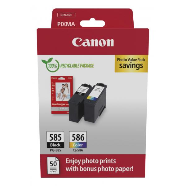 Canon PG-585/cL-586 Photo Value Pack - 2eR-Pack - Schwarz, Farbe (cyan, Magenta, Gelb)