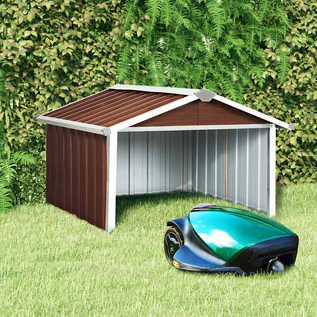 Capanno Per Robot Tosaerba 92x97x63 Cm Acciaio Zincato Marrone