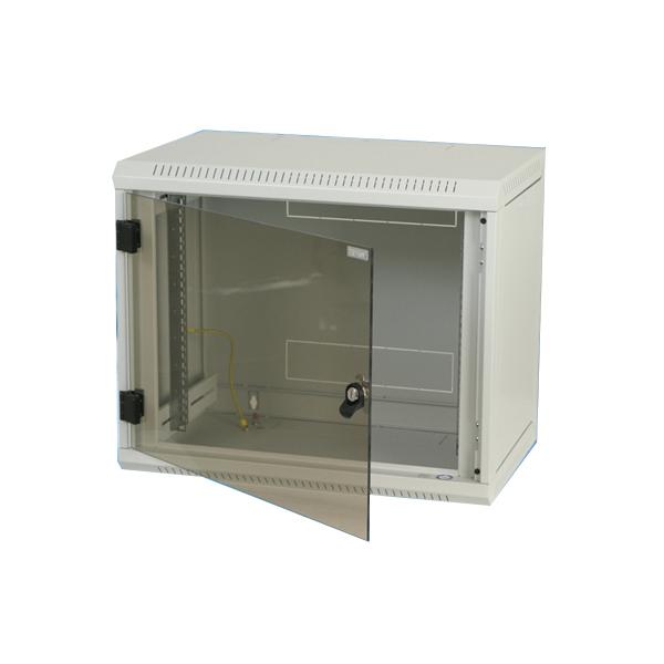 Triton - 19"" Wandschrank Einteilig 12he/395mm Vollglastür