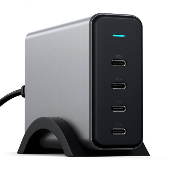 Satechi ST-Uc165gM-Eu Caricabatterie Per Dispositivi Mobili Universale Nero, Grigio Ac Ricarica Rapida Interno (satechi 165w UsB-C 4-Port Pd Gan Char