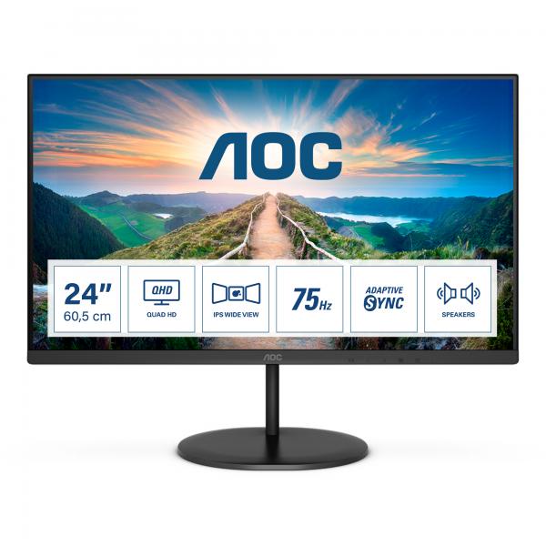 Aoc V4 Q24v4ea Monitor Pc 60,5 Cm [23.8] 2560 X 1440 Pixel 2k Ultra Hd Led Nero (aoc Q24v4ea - Monitor A Led - 24 - 2560 X 1440 Qhd @ 75 Hz - Ips - 2