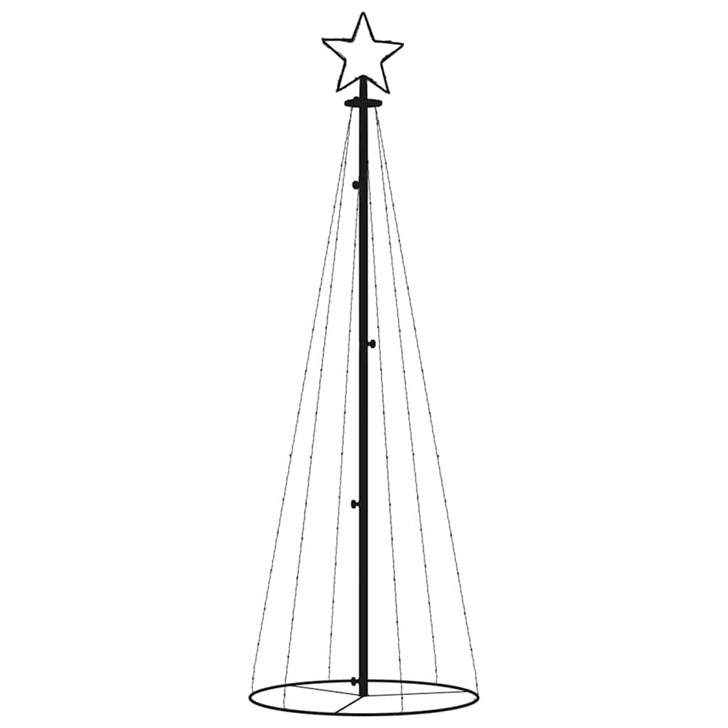 Albero Di Natale A Cono Bianco Caldo 108 Led 70x180 cm - Image 3