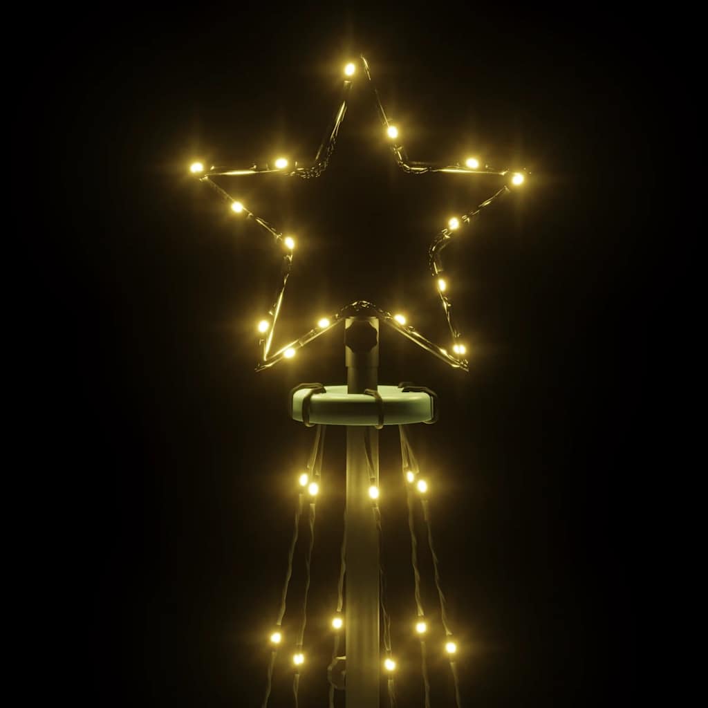Albero Di Natale A Cono Bianco Caldo 108 Led 70x180 cm - Image 4