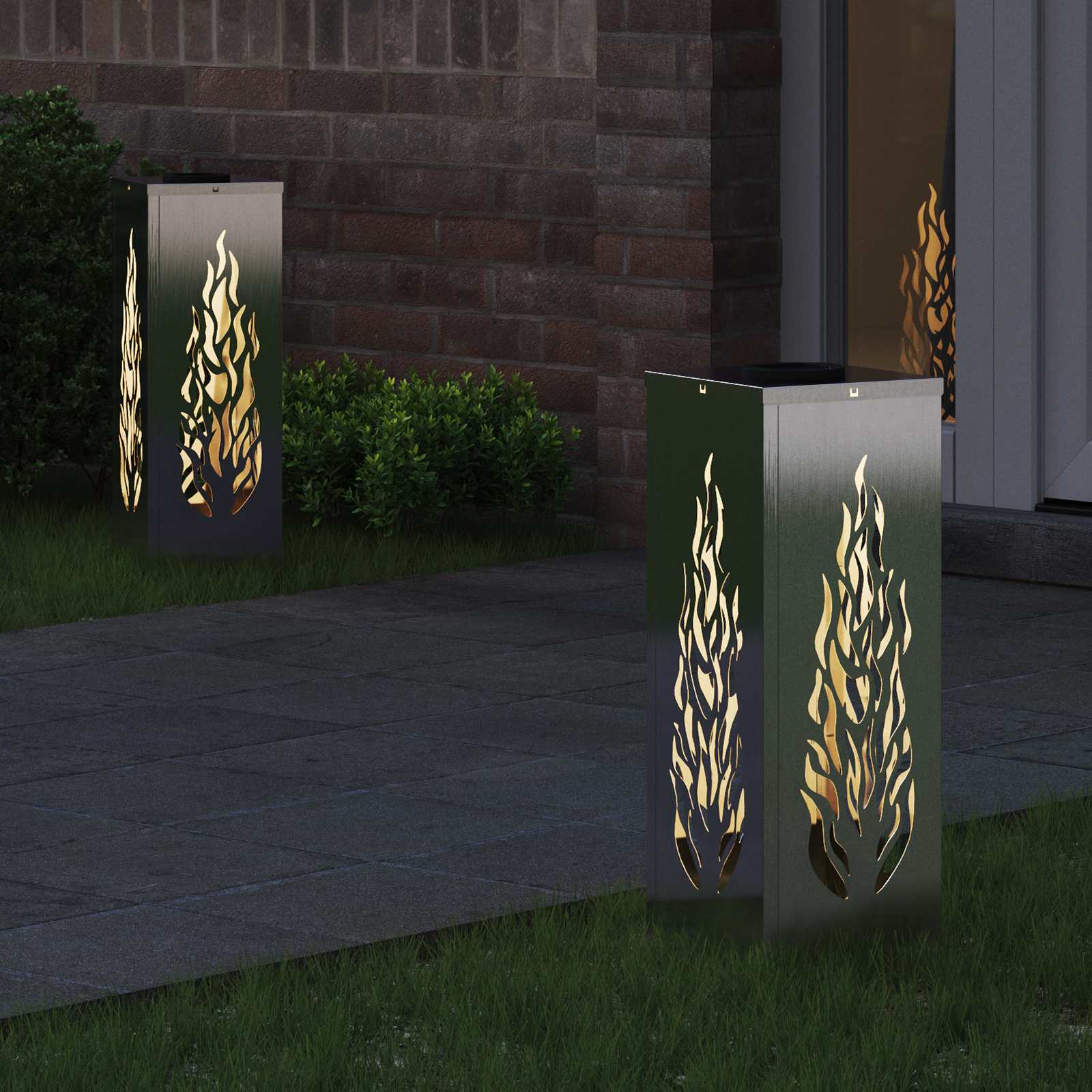 Faro Led Solare Per Sentieri 2 Pcs Acciaio Inossidabile - Image 3