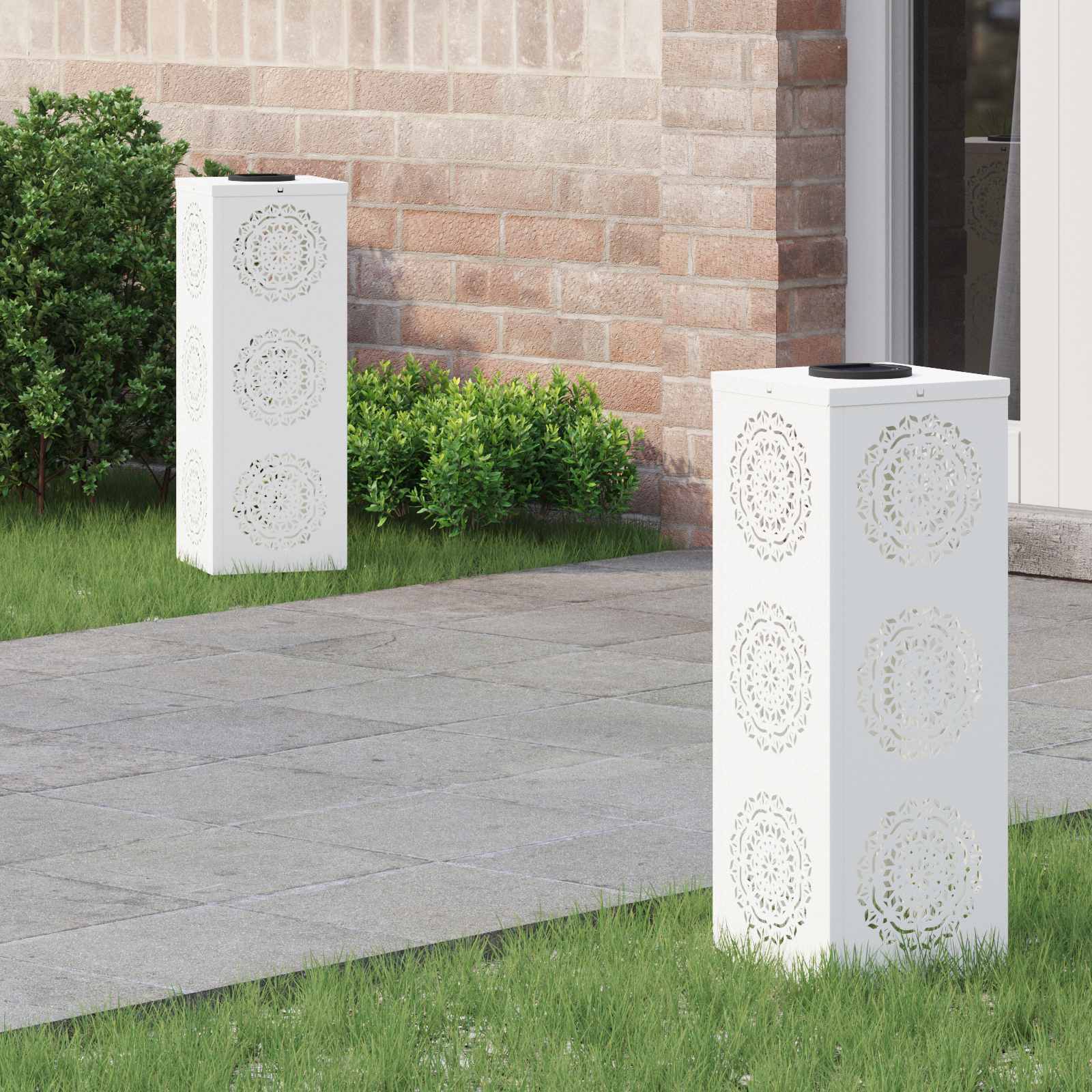 Faro Led Solare Per Sentieri 2 Pcs Bianco