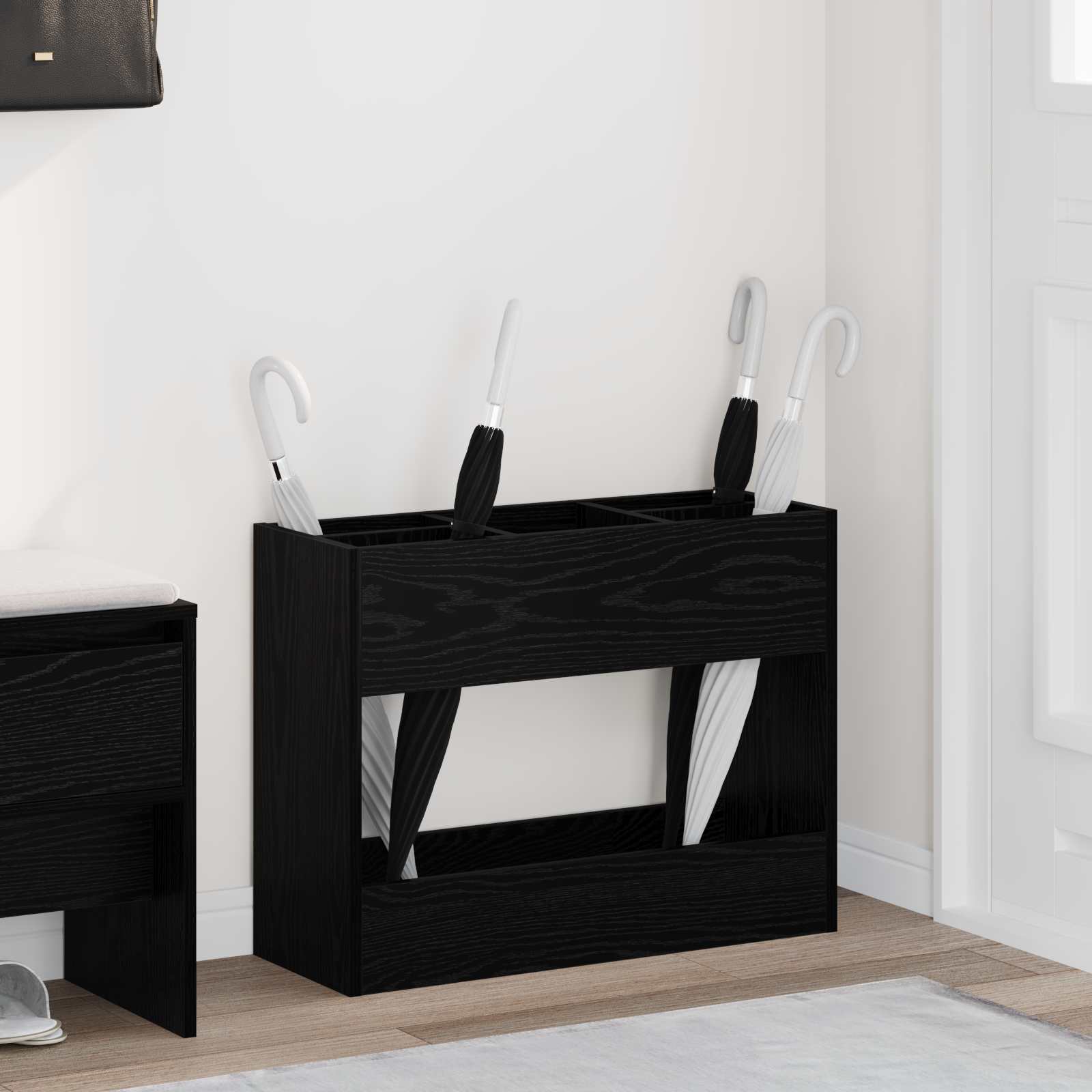 Supporto Per Ombrellone Rovere Nero 65 X 24 X 50 cm