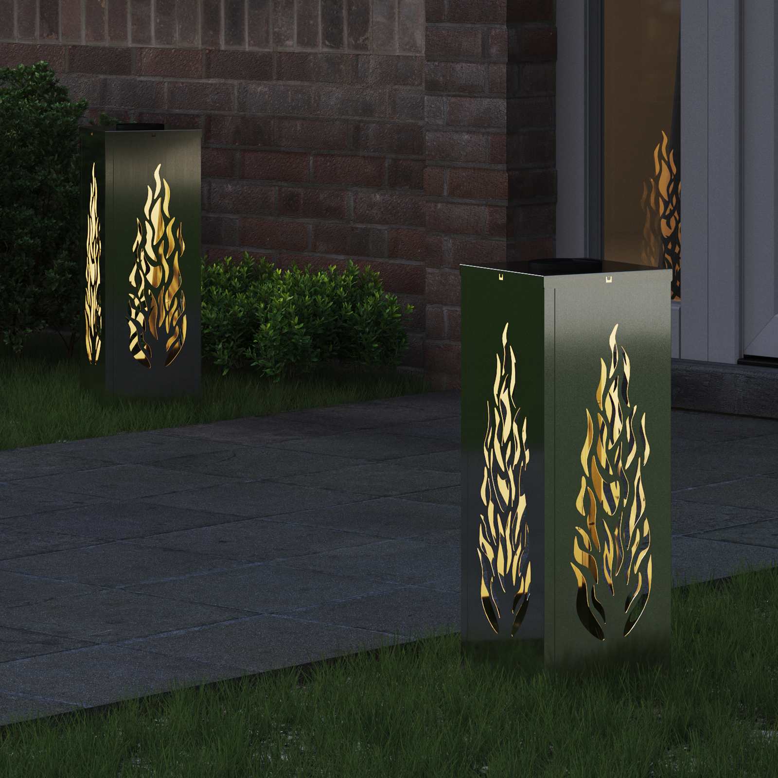 Faro Led Solare Per Sentieri 2 Pcs Zincato Zincato - Image 3