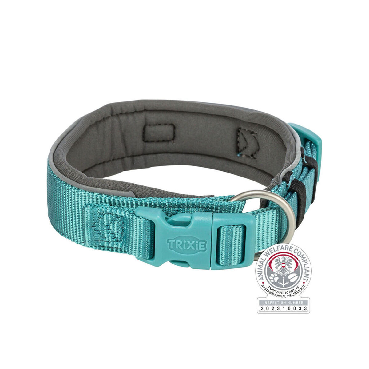 Collare Per Cani Trixie Premium Grafite Azzurro Chiaro M/l 40-48 cm