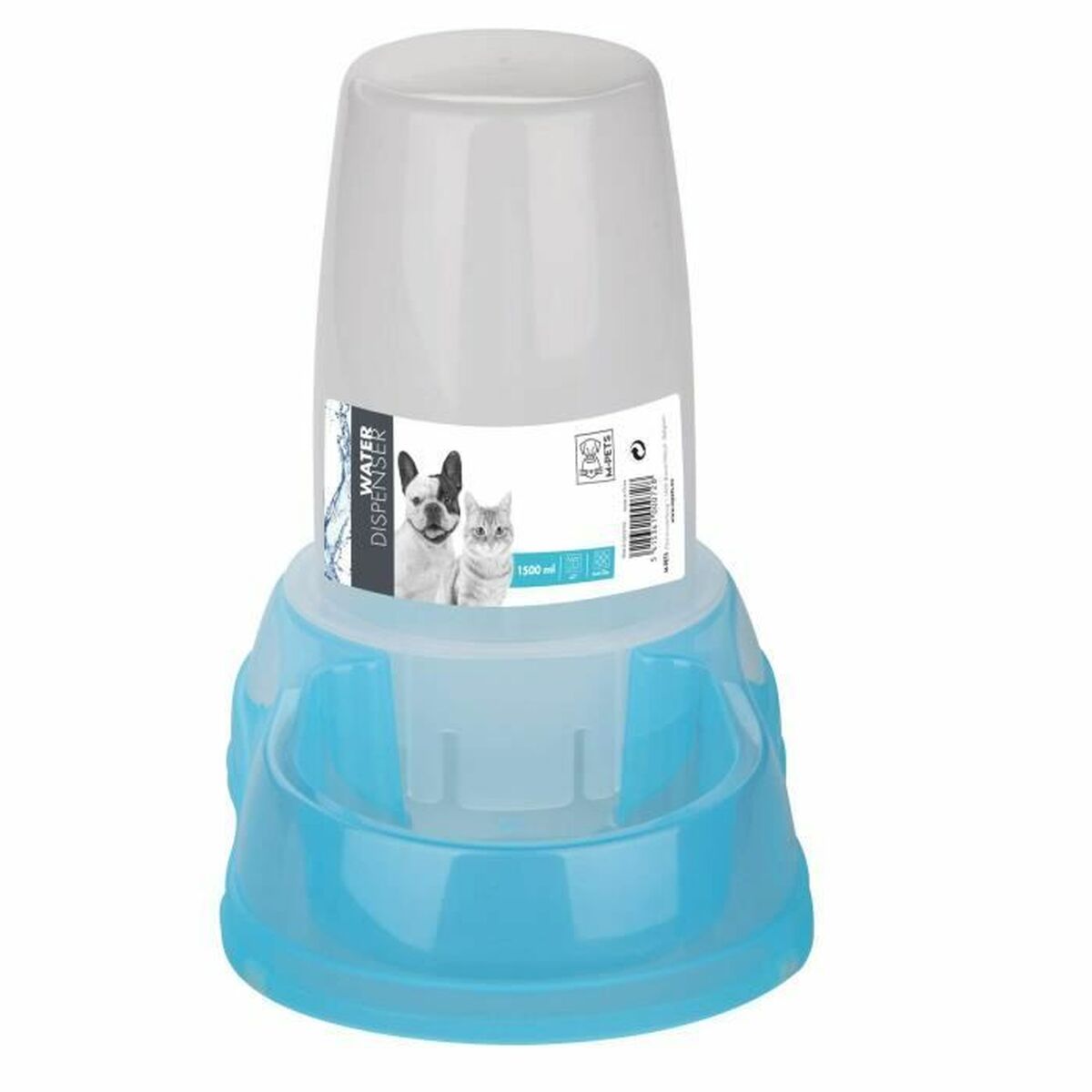 Dispenser Di Acqua Mpets Azzurro Nero Plastica 1,5 L