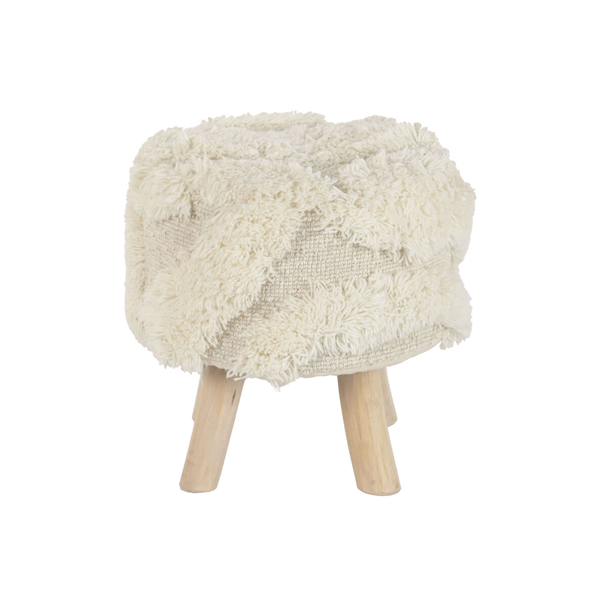 Poggiapiedi Home Esprit Beige Boho 40 X 40 X 40 cm