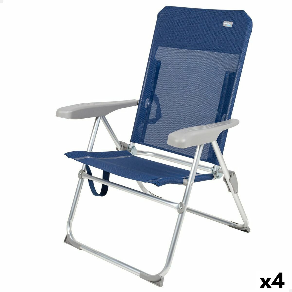 Sedia Da Spiaggia Aktive Blu Marino 47 X 94 X 60 Cm (4 Unità)