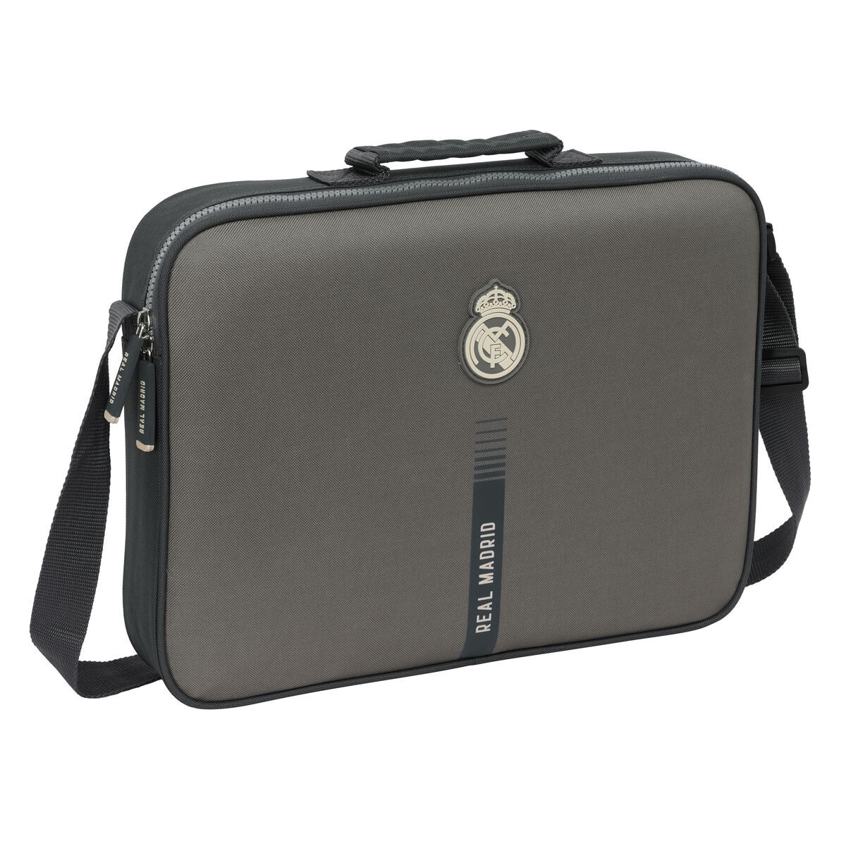 Borsa Per La Scuola Real Madrid C.f. Grigio 38 X 28 X 6 cm