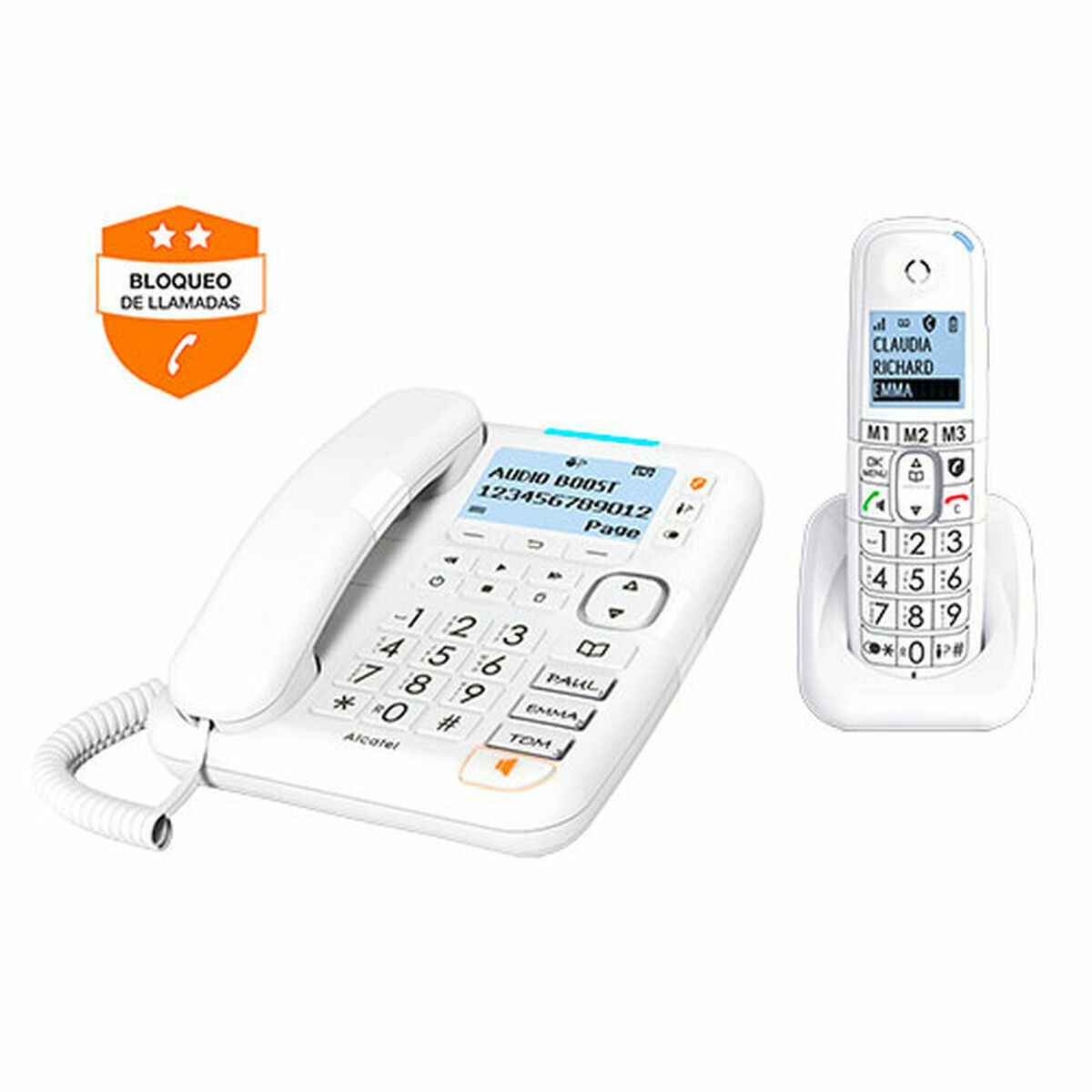 Telefono Senza Fili Alcatel Xl785 Bianco Azzurro Multicolore