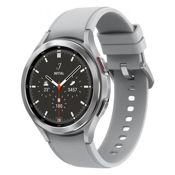 Samsung Galaxy Watch4 Classic - 46 Mm - Argento - Smartwatch Con Ridge Sport Band - Fluoroelastomero - Argento - Display 3,46 Cm (1.4")
