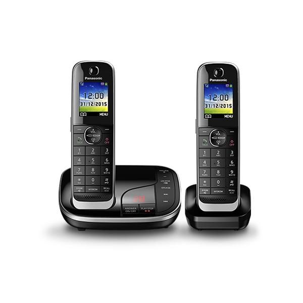Panasonic KX-Tgj322e Telefono Dect Identificatore Di Chiamata Nero (panasonic KX-Tgj322eb Twin) - Versione uk
