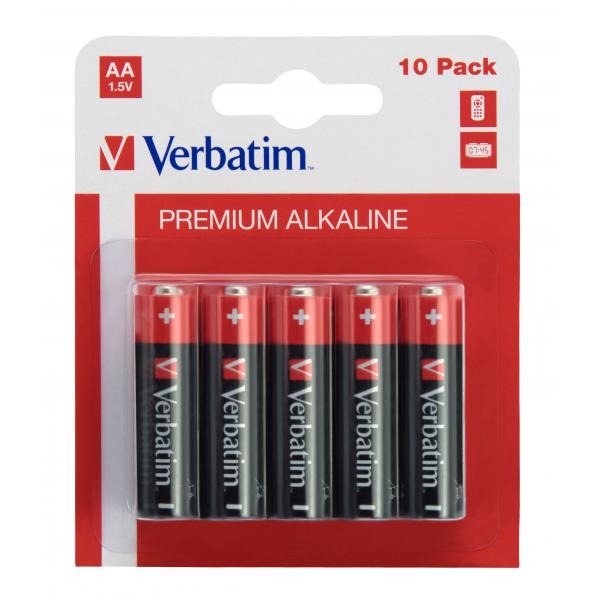 Verbatim Alkaline Battery Aa 10-Pack (hangcard)