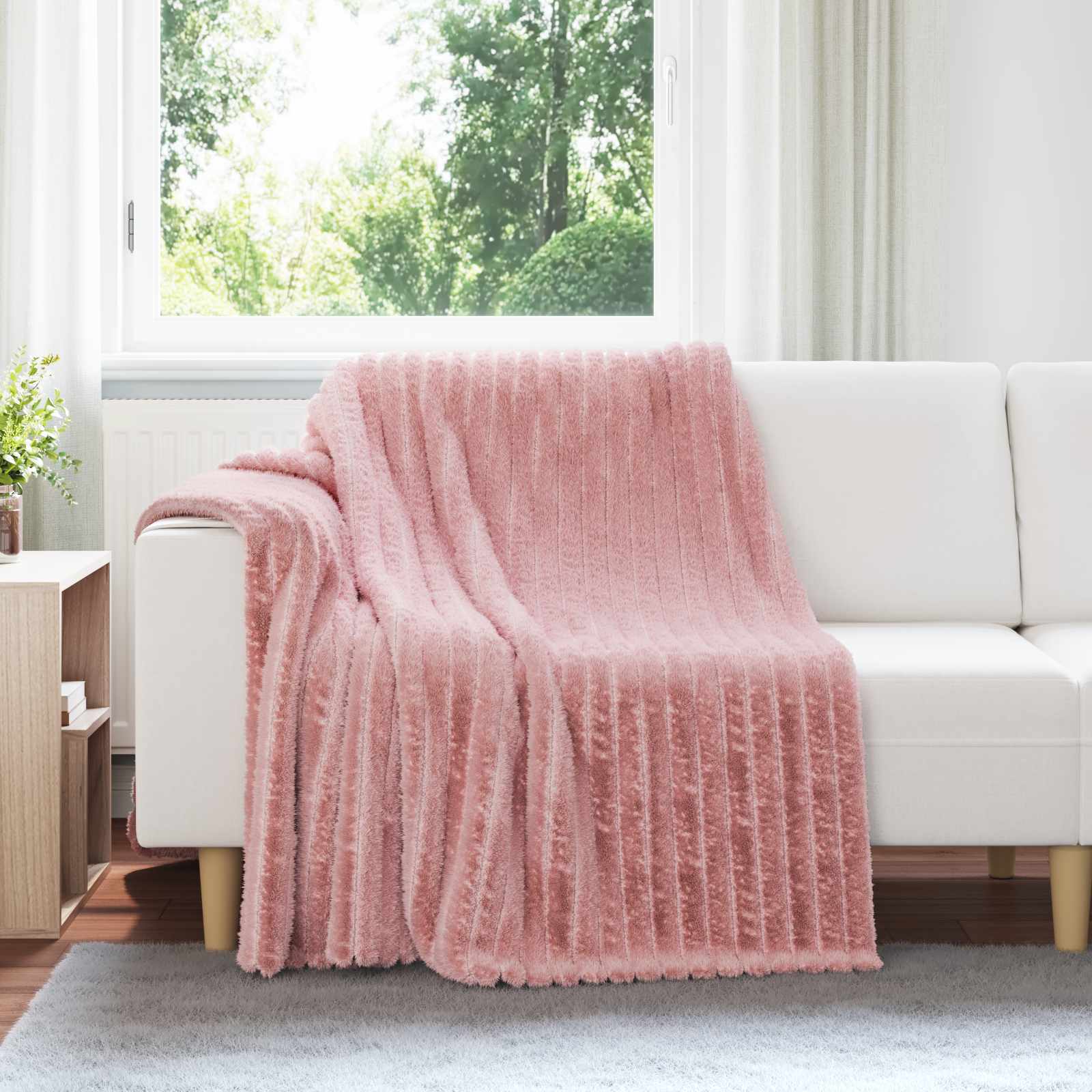 Coperta Rosa 200 X 150 Cm Panno
