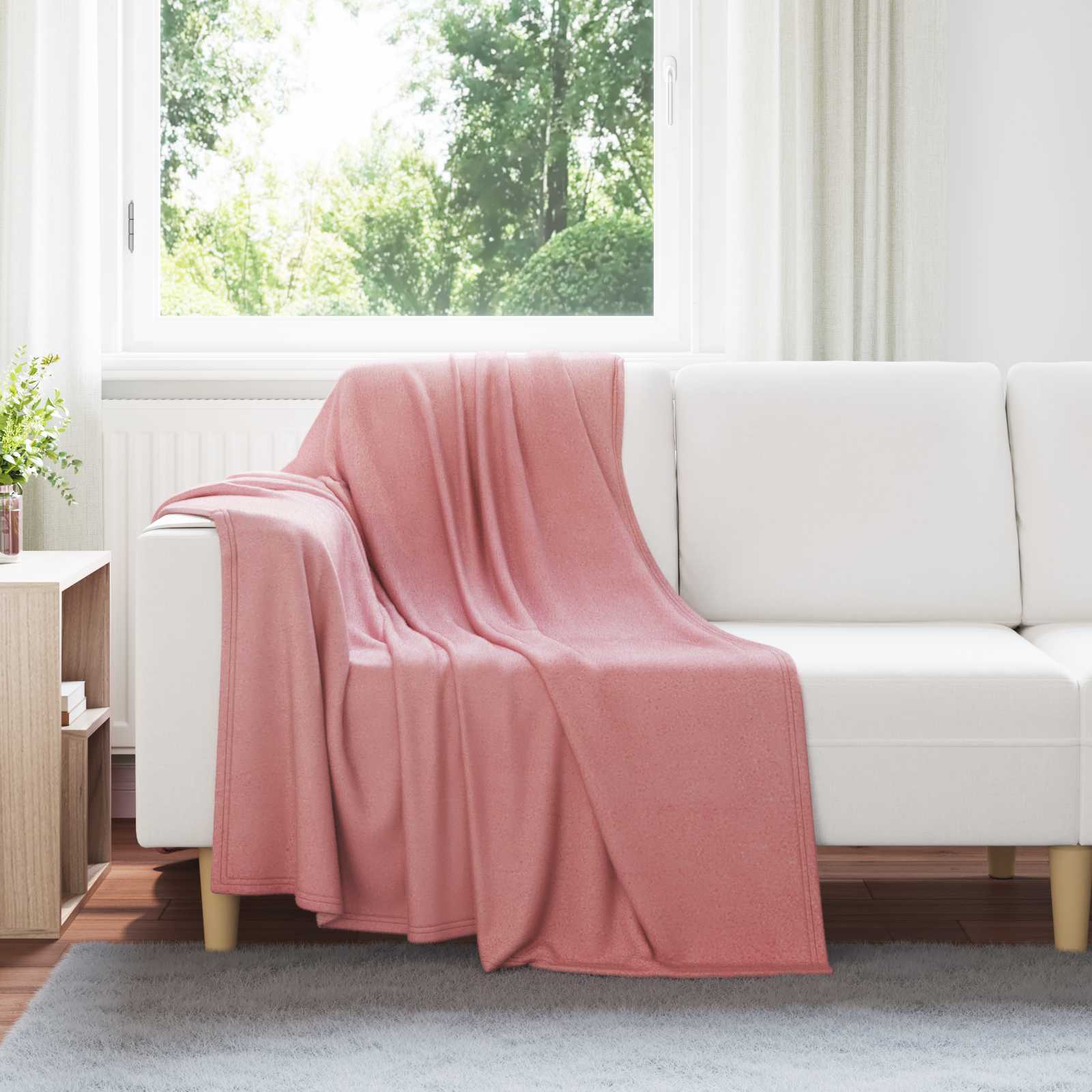 Coperta Rosa 170 X 130 Cm Panno
