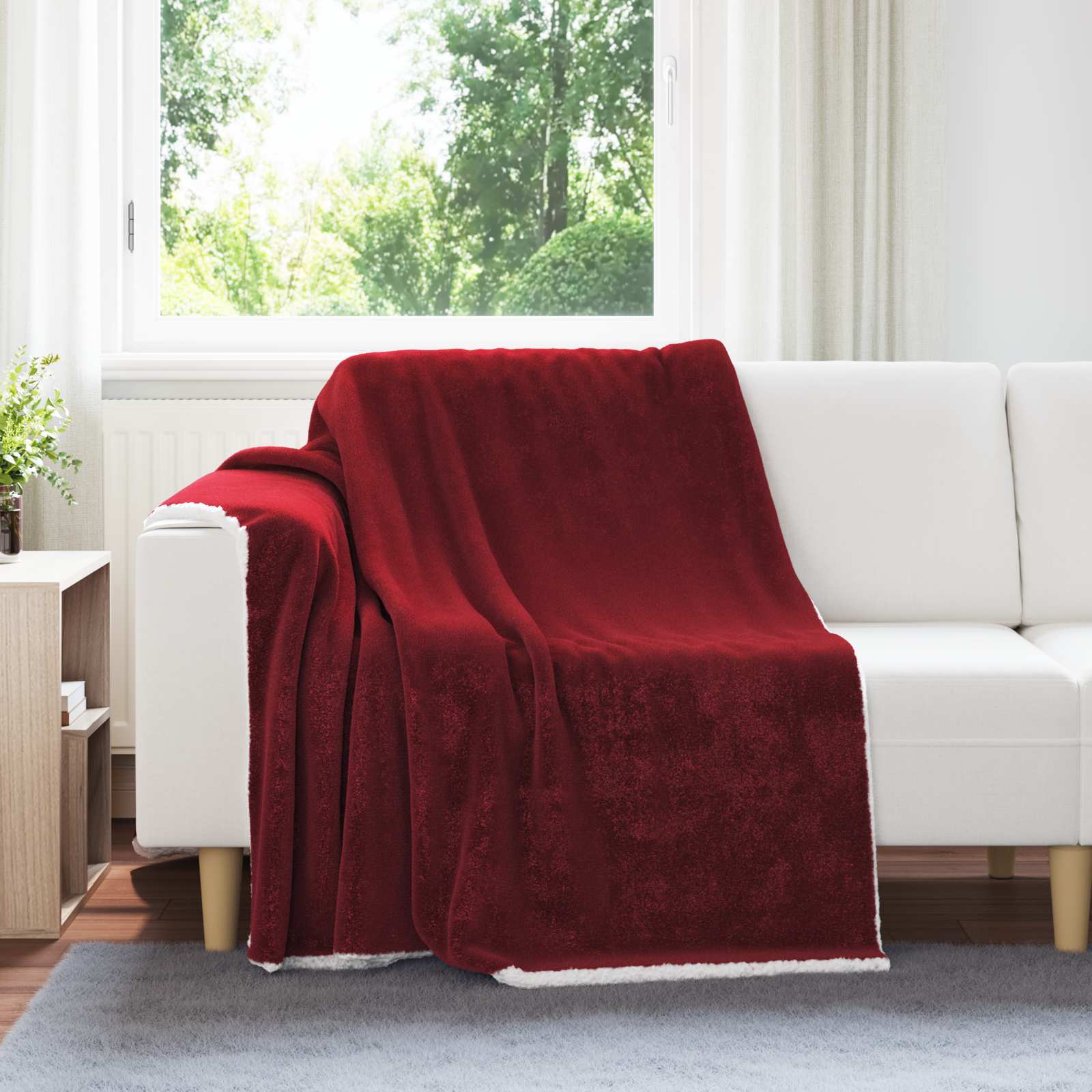 Coperta Rosso Bordeaux 150 X 200 Cm Panno