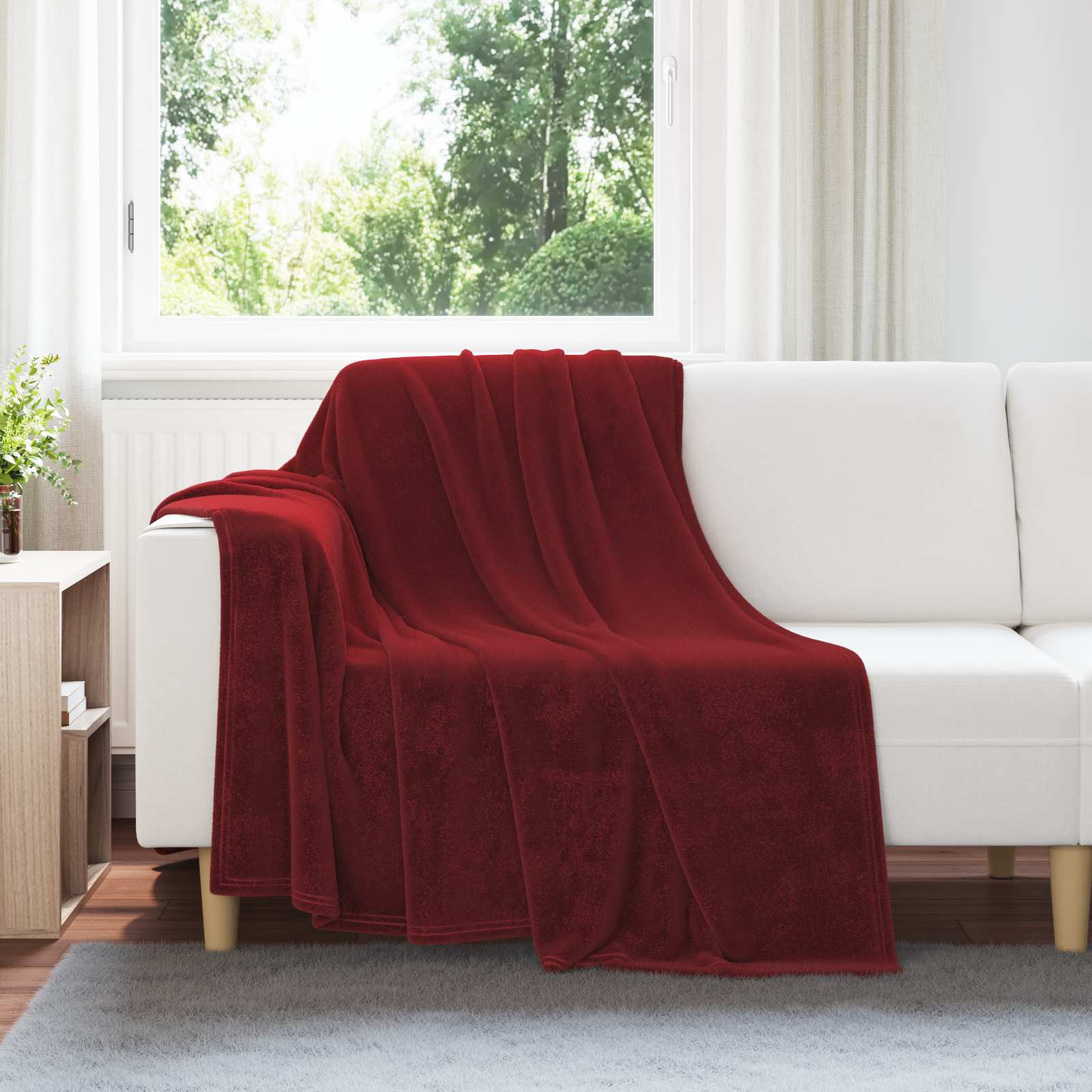 Coperta Rosso Bordeaux 150 X 200 Cm Panno