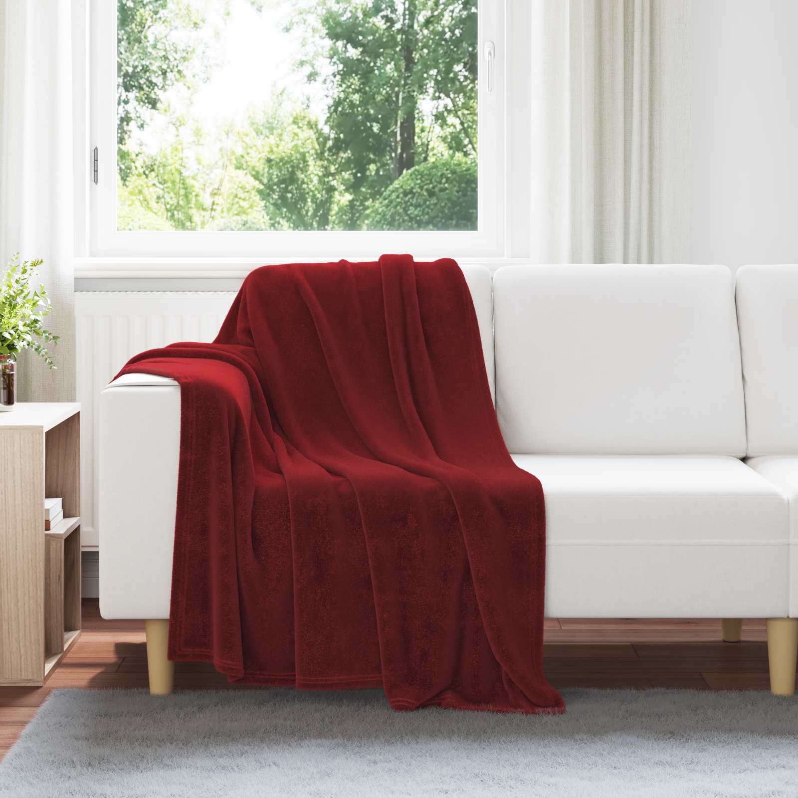Coperta Rosso Bordeaux 130 X 150 Cm Panno