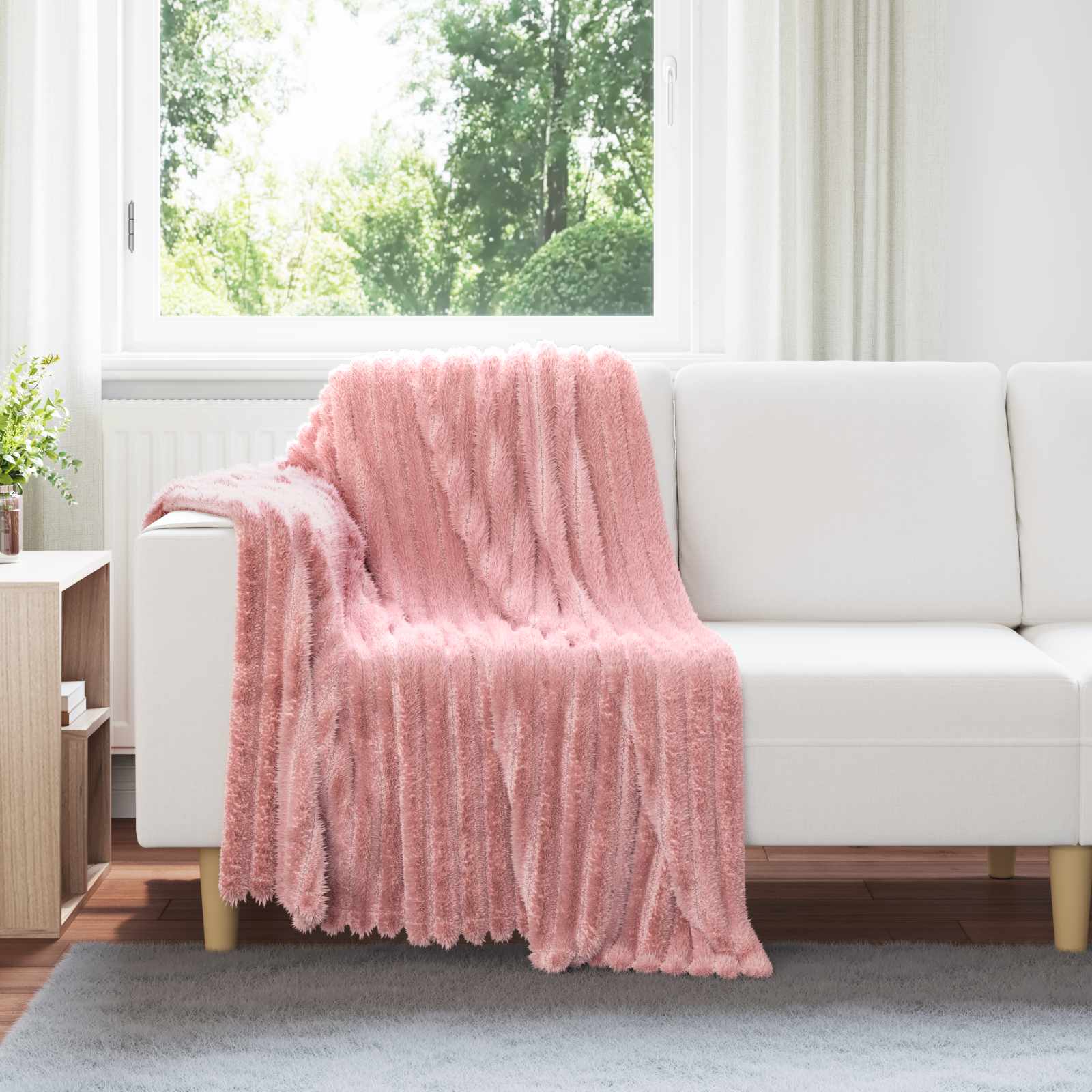 Coperta Rosa 150 X 130 Cm Panno