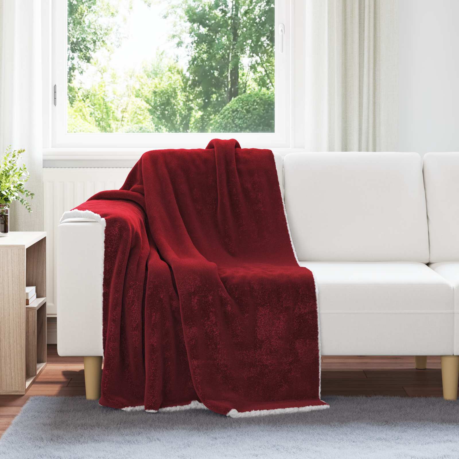 Coperta Rosso Bordeaux 130 X 150 Cm Panno