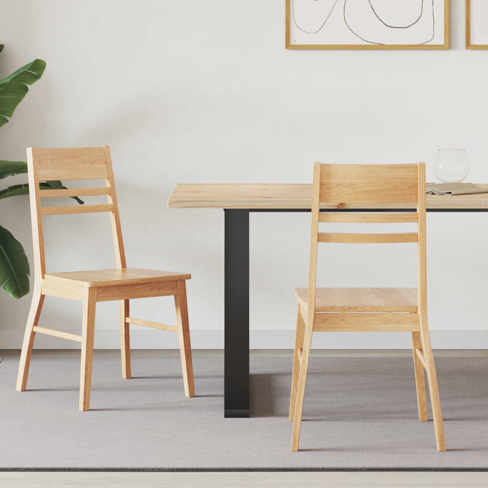 Sedie Da Pranzo 2 Pcs Naturale 43 X 54 X 89 cm