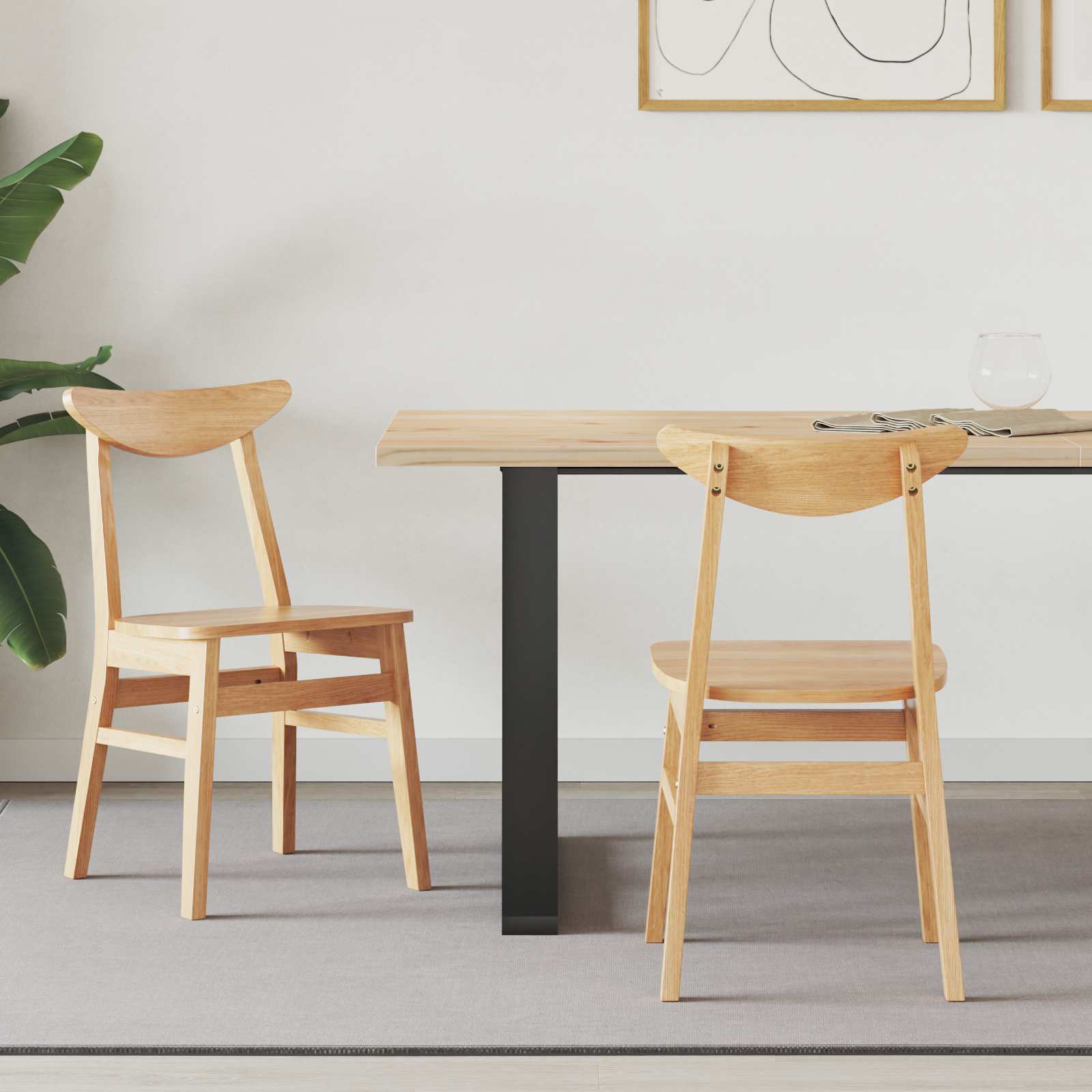 Sedie Da Pranzo 2 Pcs Naturale 42 X 47.5 X 81 cm