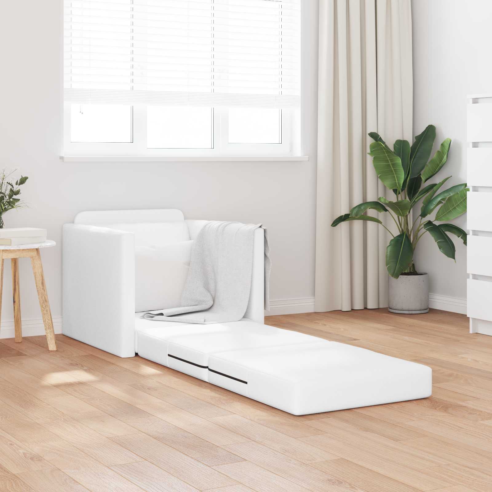 Divano Letto Pieghevole Bianco 74 X 77 X 81 Cm Pvc