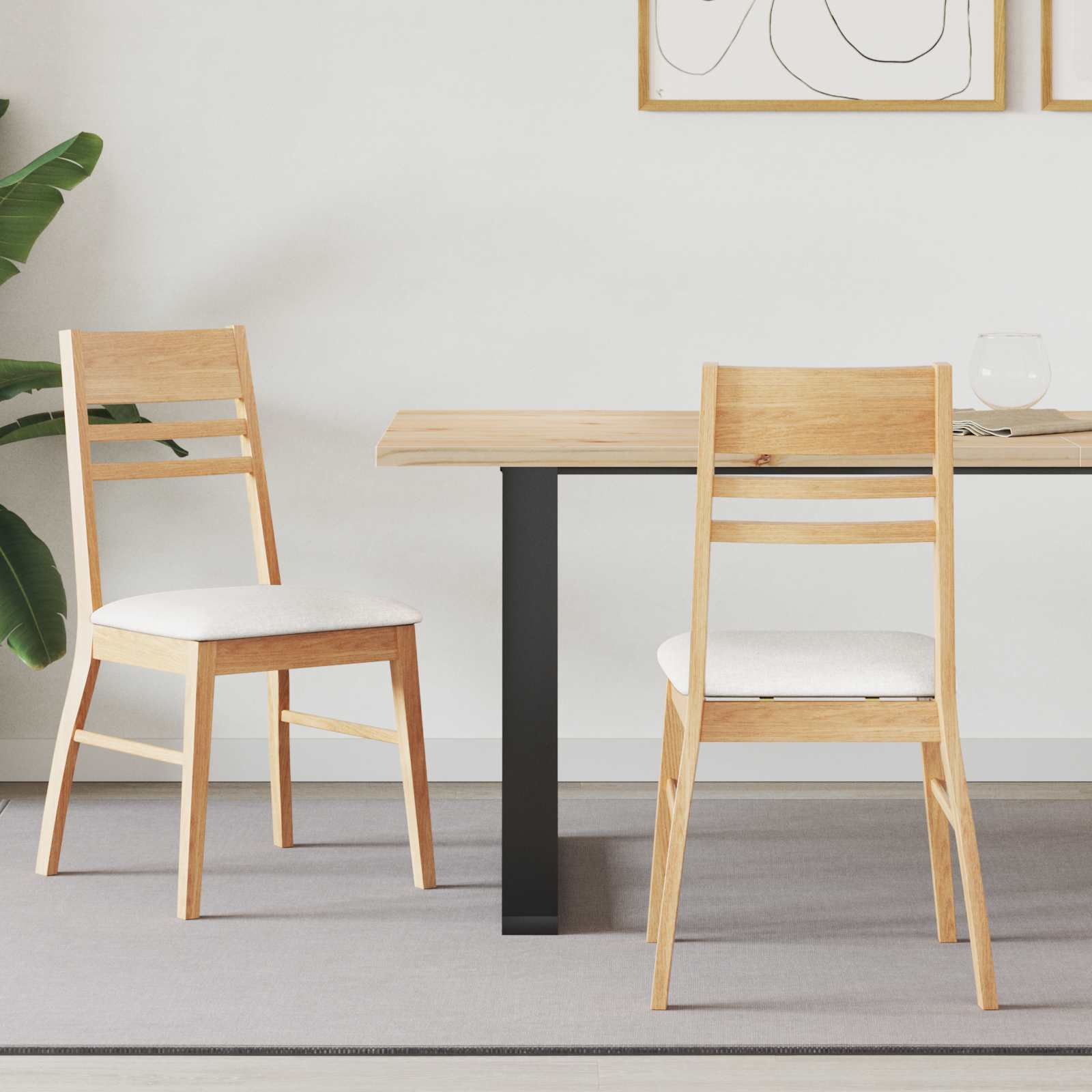 Sedie Da Pranzo 2 Pcs Naturale 43 X 54 X 89 cm