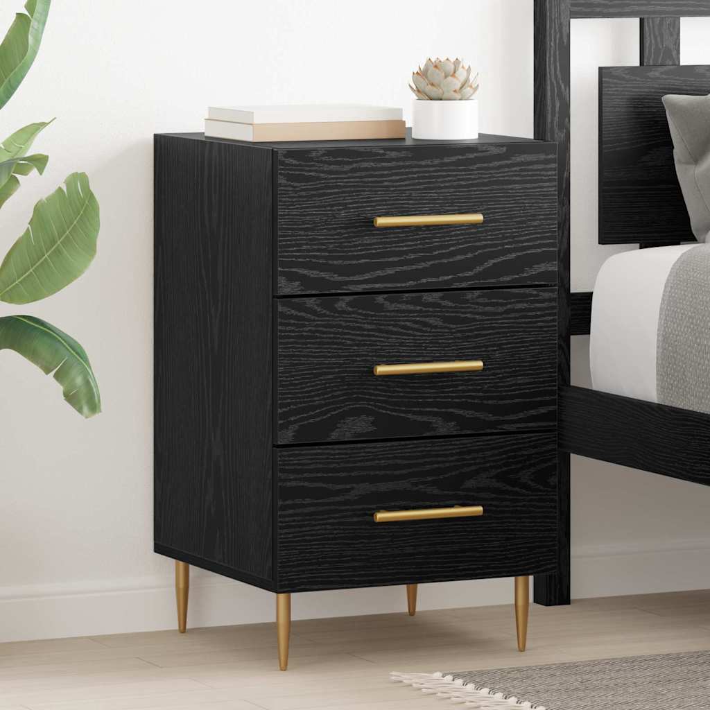 Armadio Da Notte Rovere Nero 40 X 40 X 66 Cm Legno Multistrato