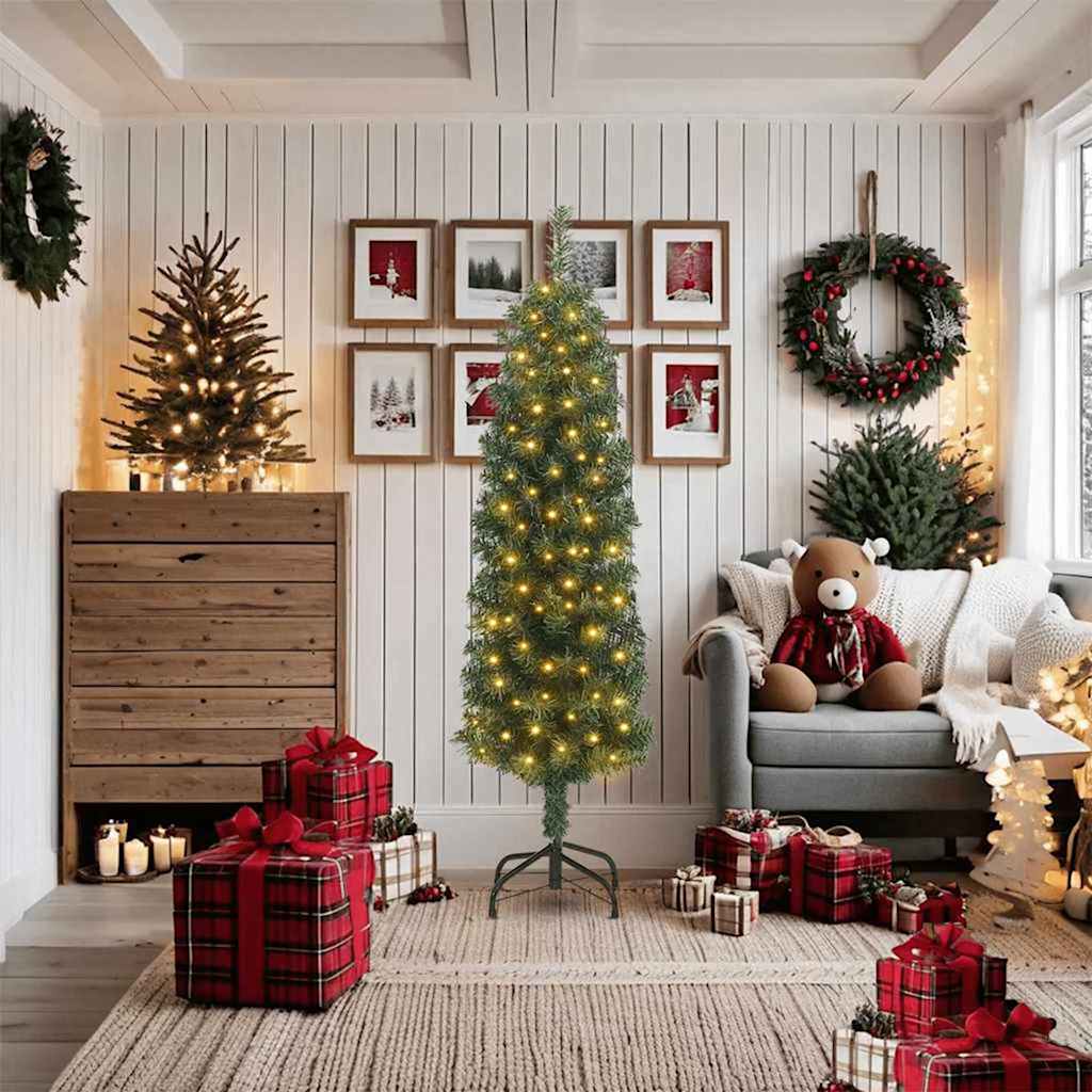 Albero Di Natale Artificiale Con 300 Led Verde 180 cm