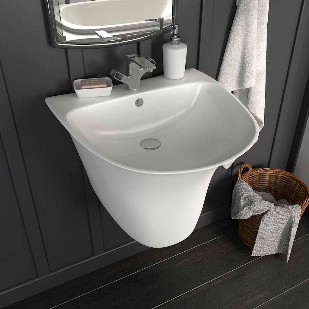 Lavabo Bianco 47 X 45 X 37 Cm Ceramica Smaltata
