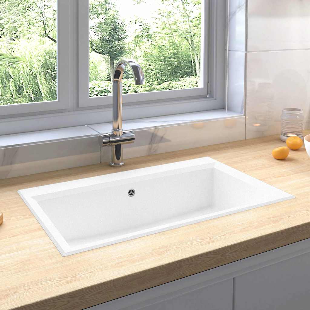 Lavello Da Cucina Bianco 79 X 50 X 31 Cm Granito