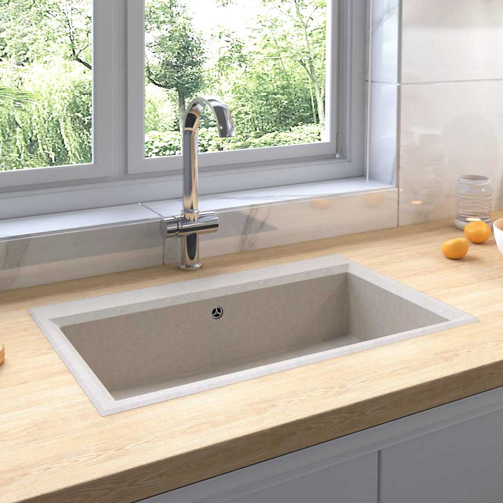 Lavello Da Cucina Beige 79 X 50 X 31 Cm Granito