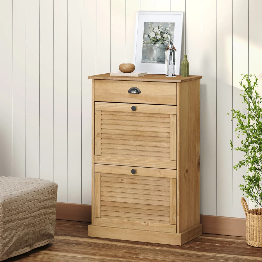 Scarpiera Vigo 60x35x96 Cm In Legno Massello Di Pino