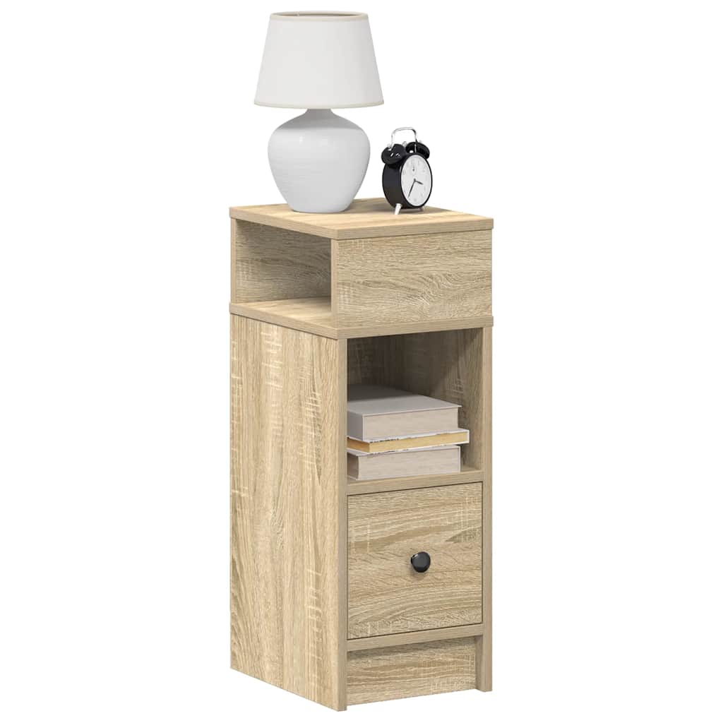 Comodini 2 Pz Con Cassetto Rovere Sonoma 25x31x66 cm