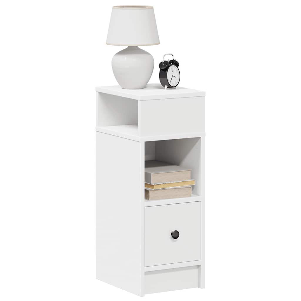 Comodini 2 Pz Con Cassetto Bianchi 25x31x66 cm