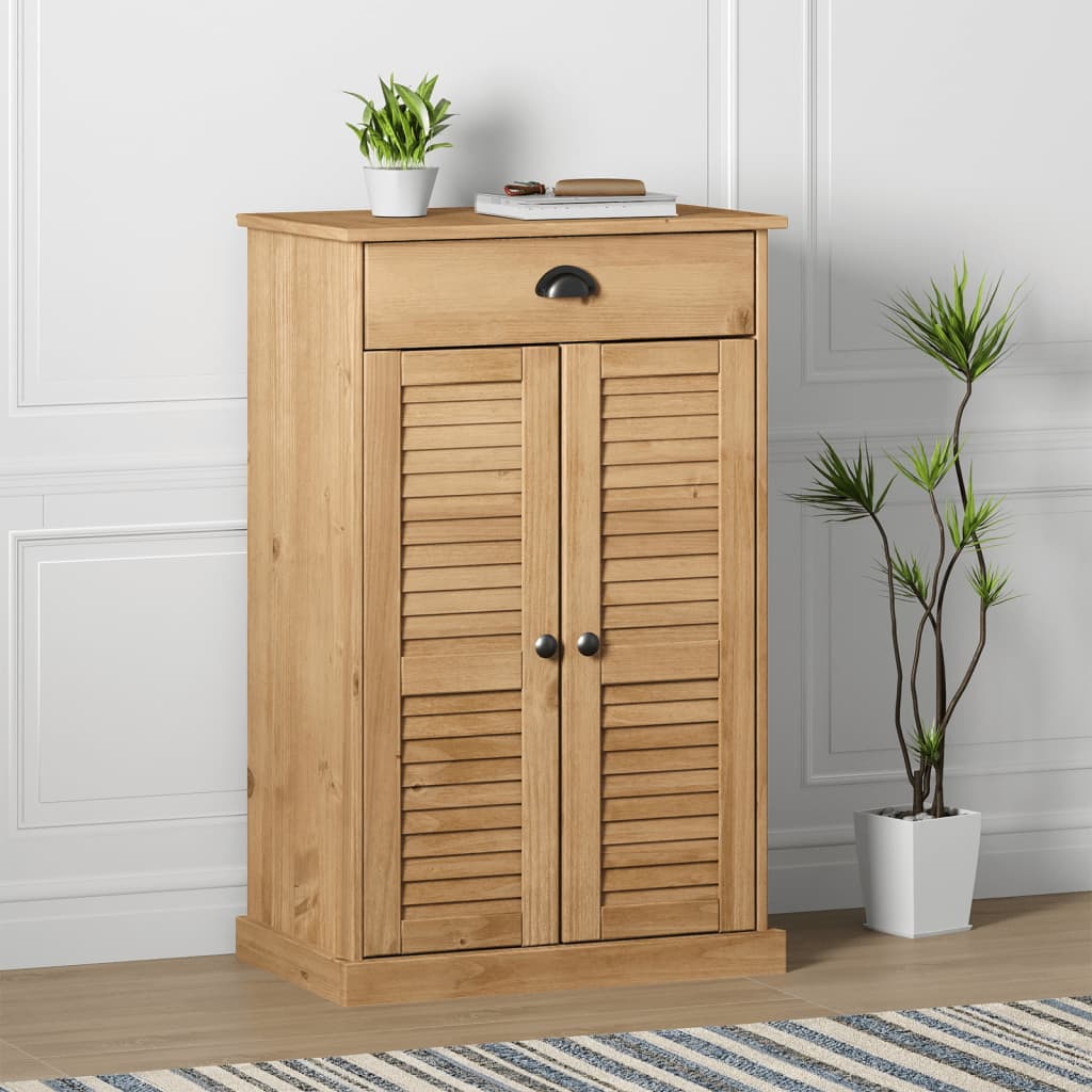 Scarpiera Vigo 60x35x96 Cm In Legno Massello Di Pino