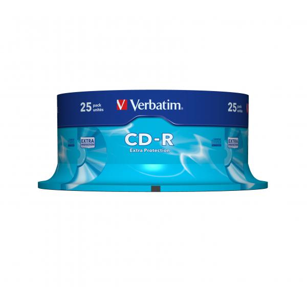 Verbatim 25 CD-R Extra Protection 700mb 80 Min 52x Azo Cake Box