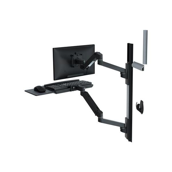 Ergotron Lx Pro - Befestigungskit (2 Arme, 2 Aufsätze, TastatuR-Tablett, Mausablage Zum Herausziehen, Maushalterung, 2 Wandhalterungssockel, Wandschi