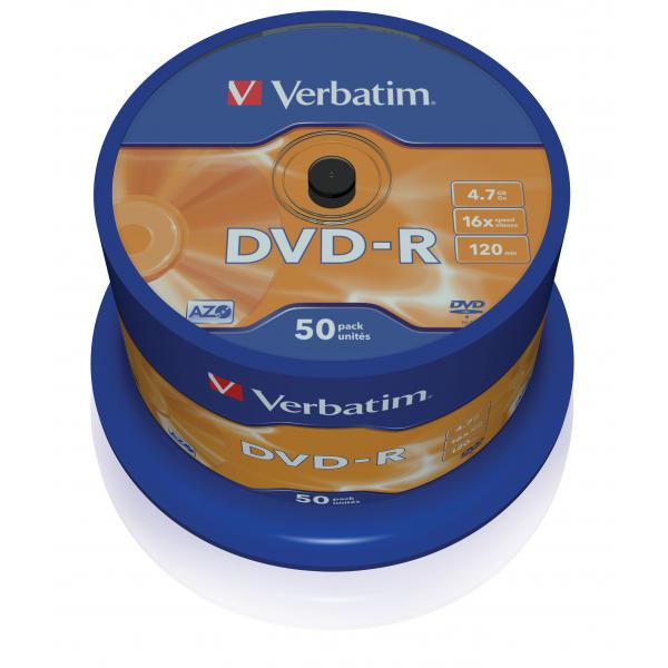 Verbatim DvD-R Azo 4.7gb 16x Matt Silver Surface Pack Da 50
