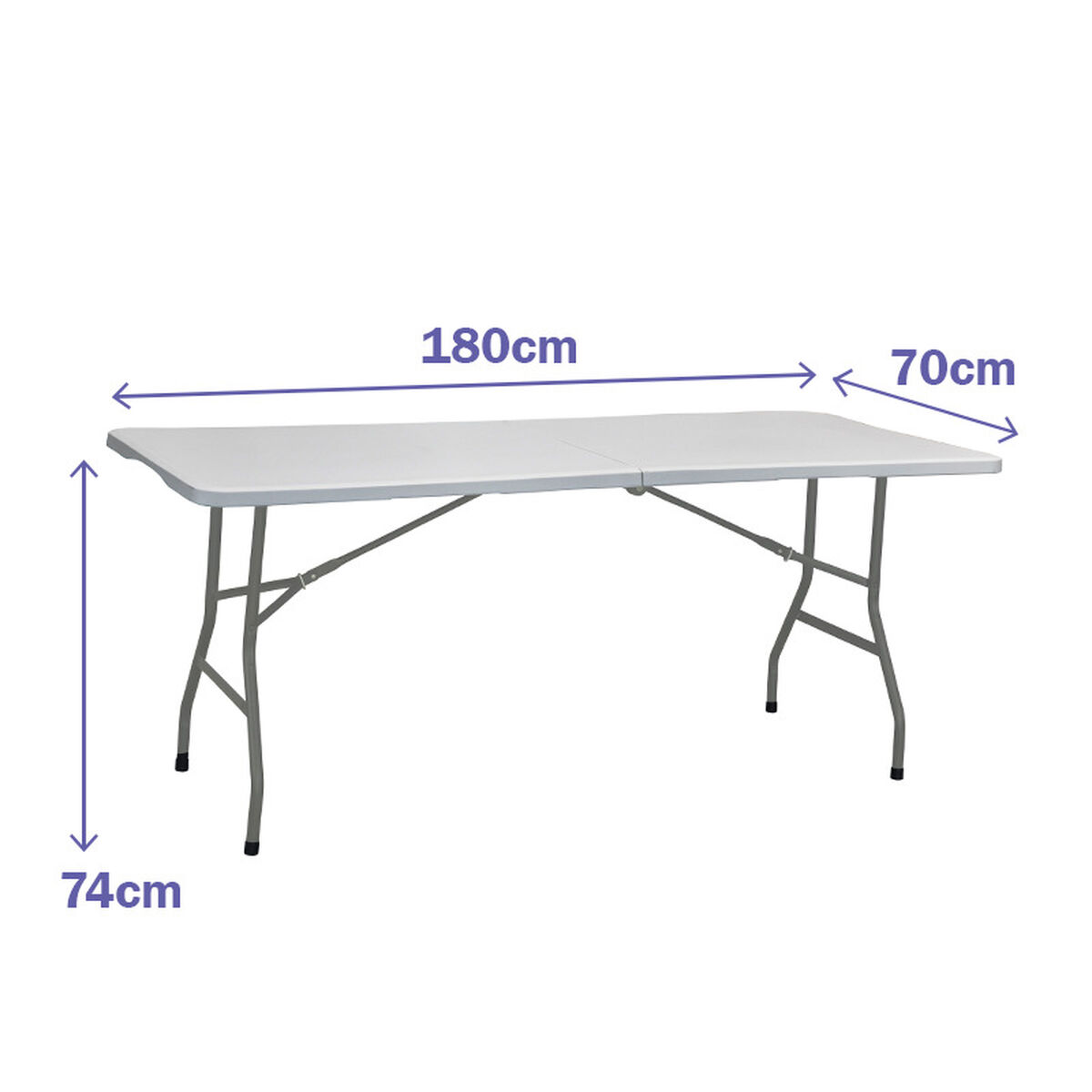 Tavolo Pieghevole Marbueno Grigio 70 X 74 X 180 cm