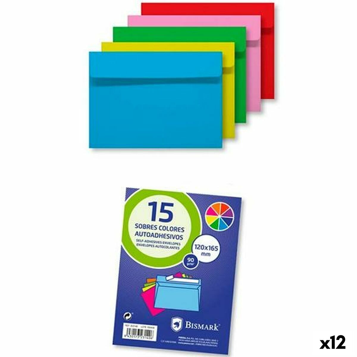 Buste Bismark Carta Multicolore 16,5 X 12 Cm (12 Unità)