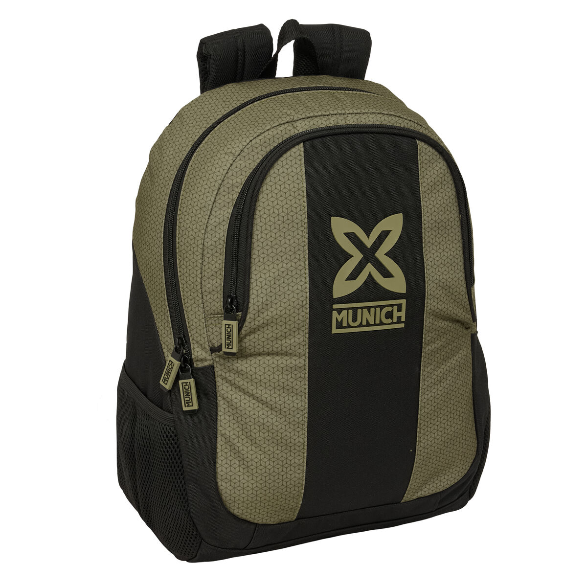 Zaino Scuola Munich West Nero Verde 32 X 44 X 16 cm
