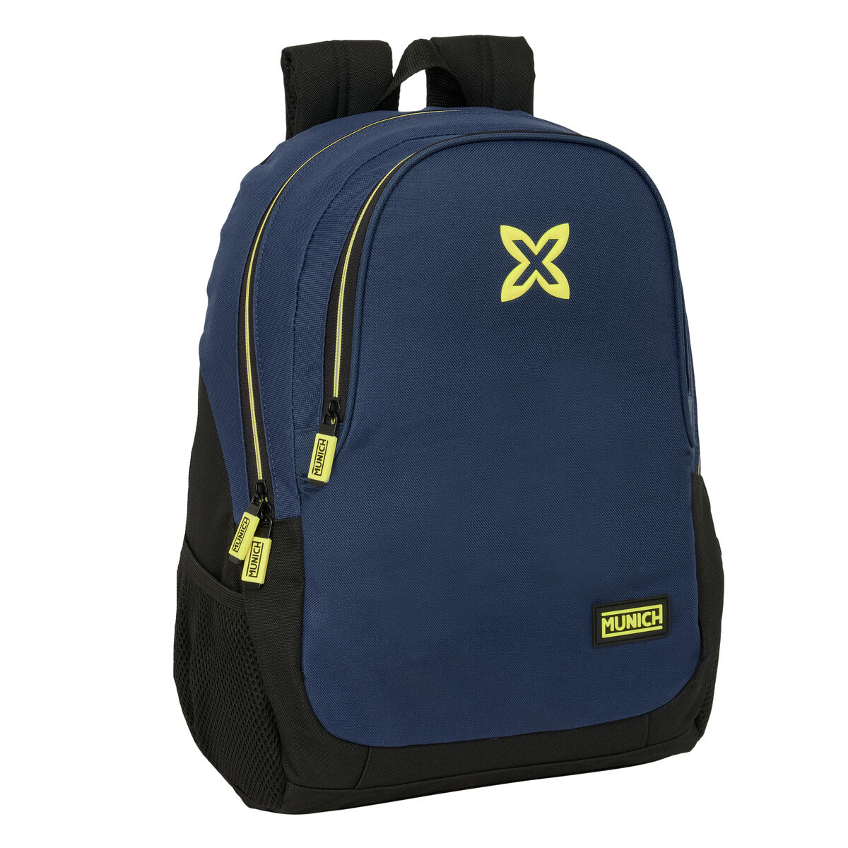 Zaino Scuola Munich Track Azzurro Nero 32 X 44 X 16 cm